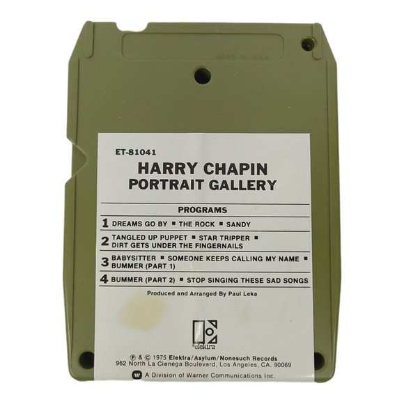 Harry Chapin Portrait Gallery 8 Track Stereo Tape Cartridge Elektra Records 1975 - Picture 2 of 13